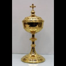 12" Gold Plated Ciborium - Laurel Embossed Calyx SKU C452-164